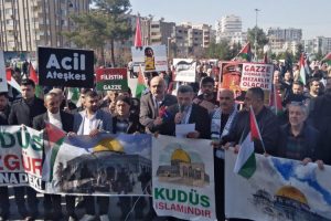 Mardin’de İsrail’in Gazze’ye saldırıları protesto edildi