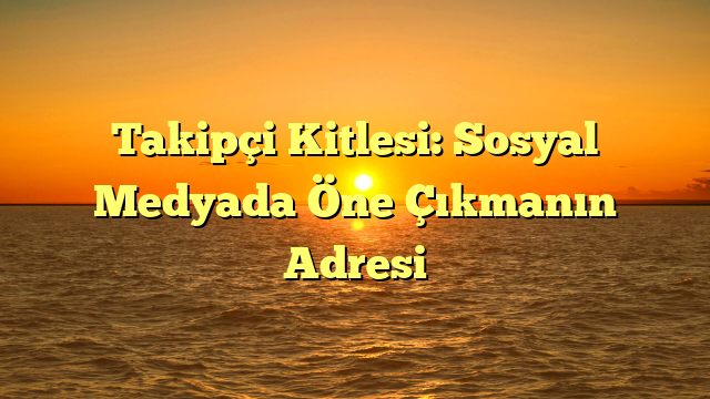 Takipçi Kitlesi: Sosyal Medyada Öne Çıkmanın Adresi